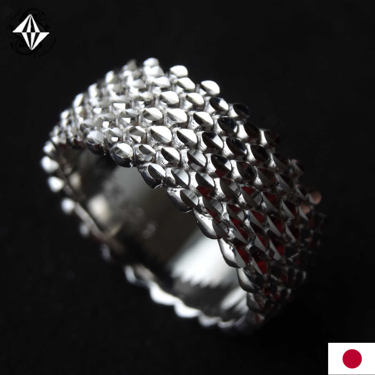 リアルドラゴンスキンカットリング(シルバーSV925 8mm幅)の商品写真